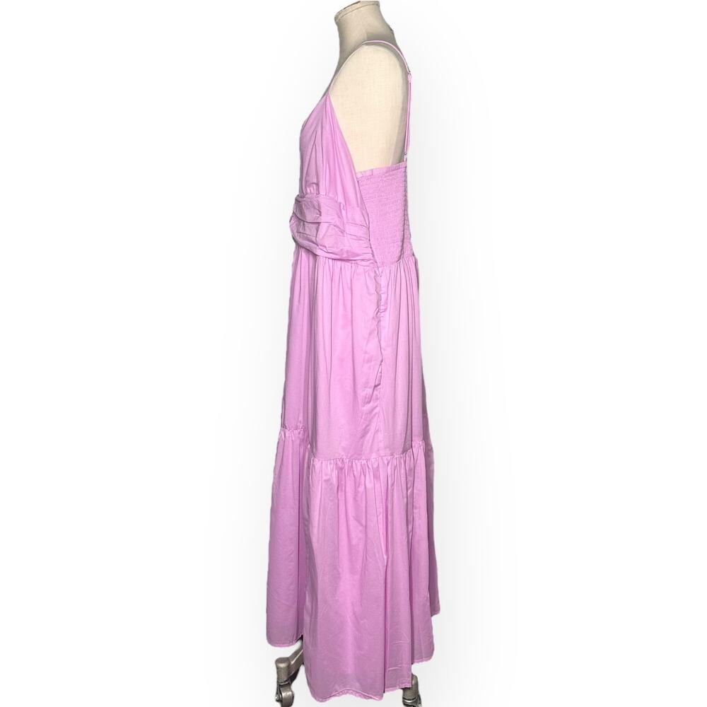 New $160 BANANA REPUBLIC Strappy Voile Midi Tiered Dress Pink Cocktail Wedding - Picture 6 of 14